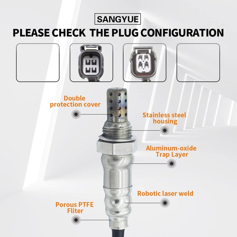 Sangyue Air Fule Ratio O2 02 Oxygen Sensor for Honda Civic 2006 2007 2008 2009 2010 2011 2012 2013 1.8L Sensor 1 Sensor 2 Upstream + Downstream 2PCS - Image 3